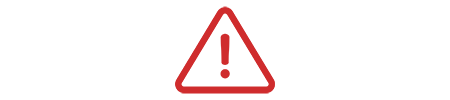 Red warning triangle with an exclamation mark on a white background