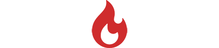 Red flame icon on a white background
