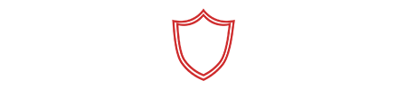 Red shield icon on a white background