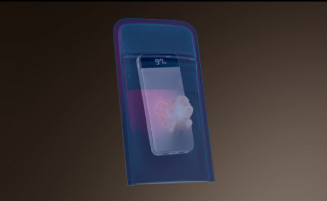 Fire Blasta with a phone inside on a dark background